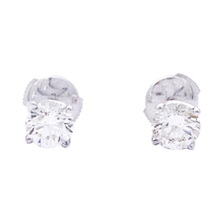 Puces d'oreilles en or blanc et diamants. - Castafiore