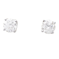 Puces d'oreilles en or blanc et diamants. - Castafiore