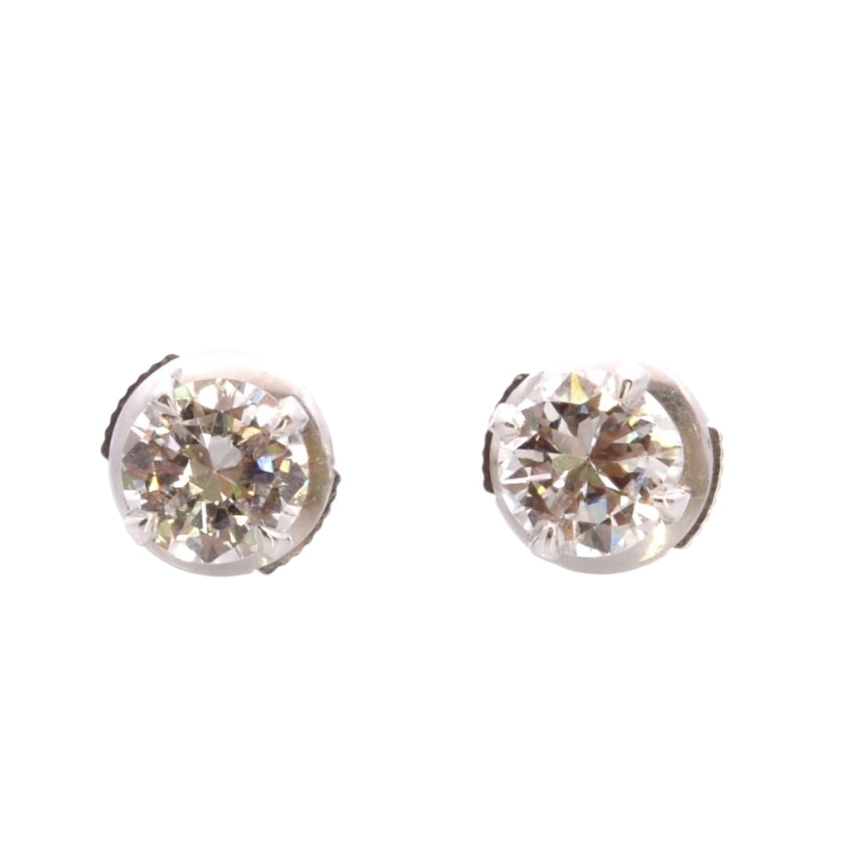 Puces d’oreilles en or blanc et diamants - Castafiore