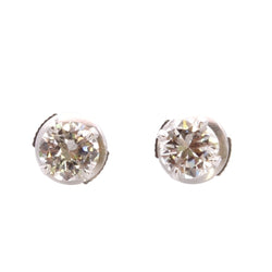 Puces d’oreilles en or blanc et diamants - Castafiore
