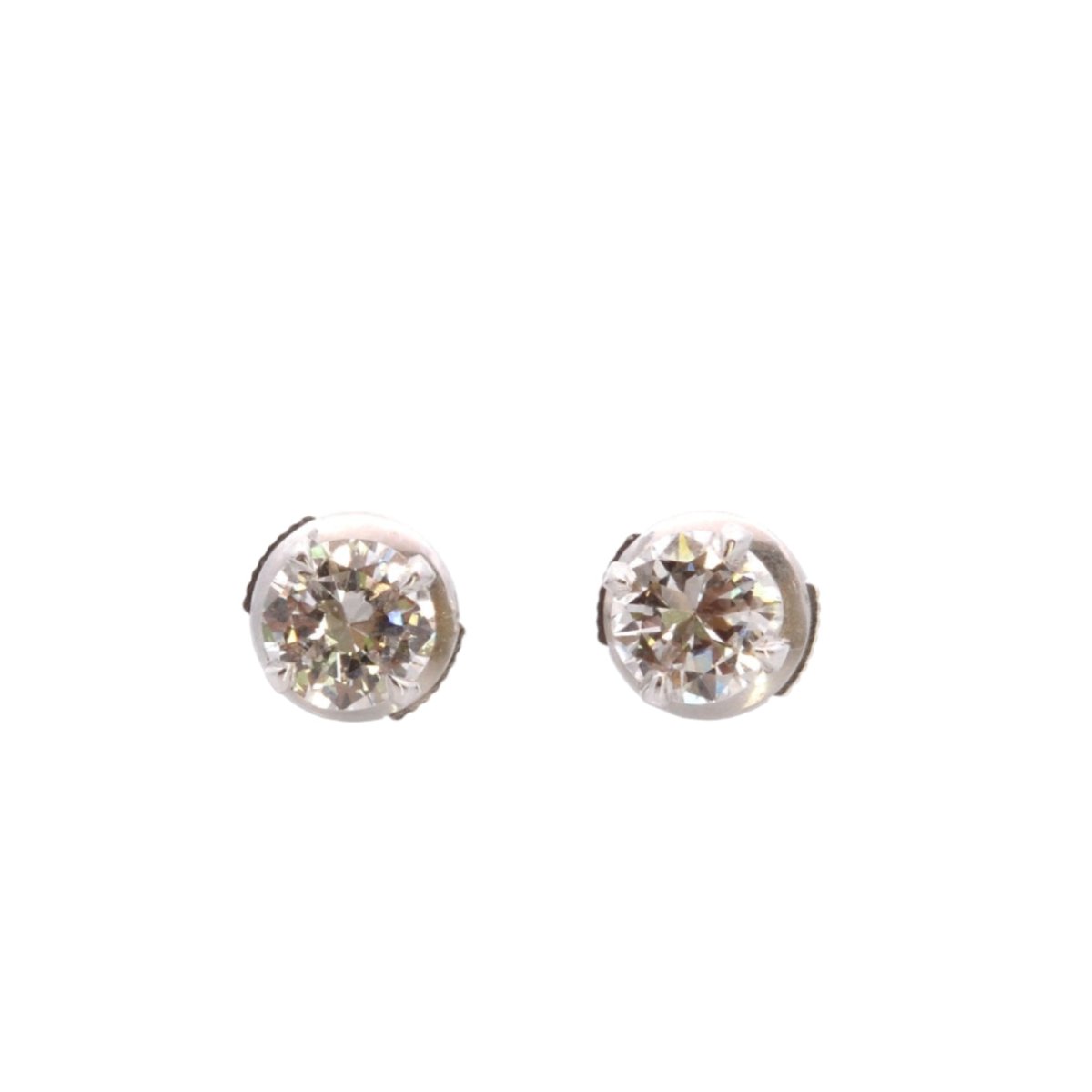 Puces d’oreilles en or blanc et diamants - Castafiore