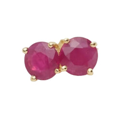 Puces d'oreilles en or jaune et rubis - Castafiore