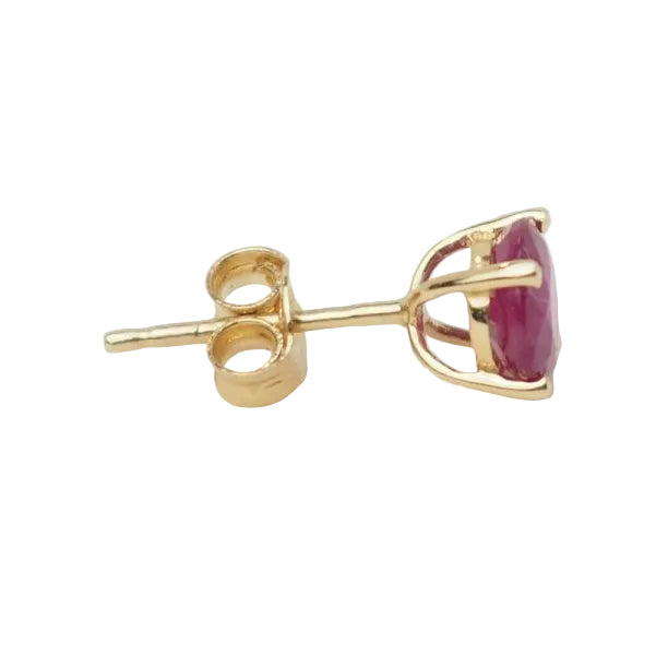 Puces d'oreilles en or jaune et rubis - Castafiore