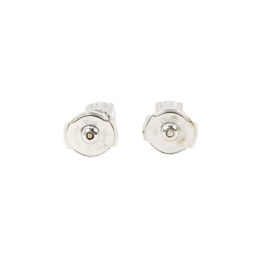 Puces d'oreilles or blanc diamants ronds 0.7 carat - Castafiore