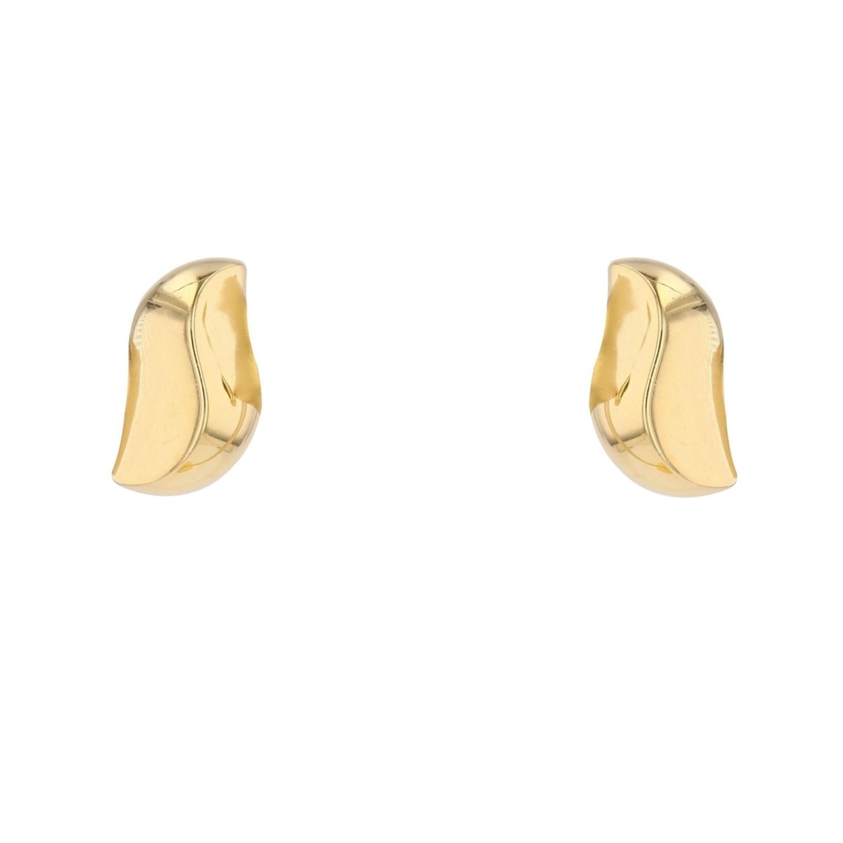 Puces d'oreilles or jaune virgule bombée - Castafiore