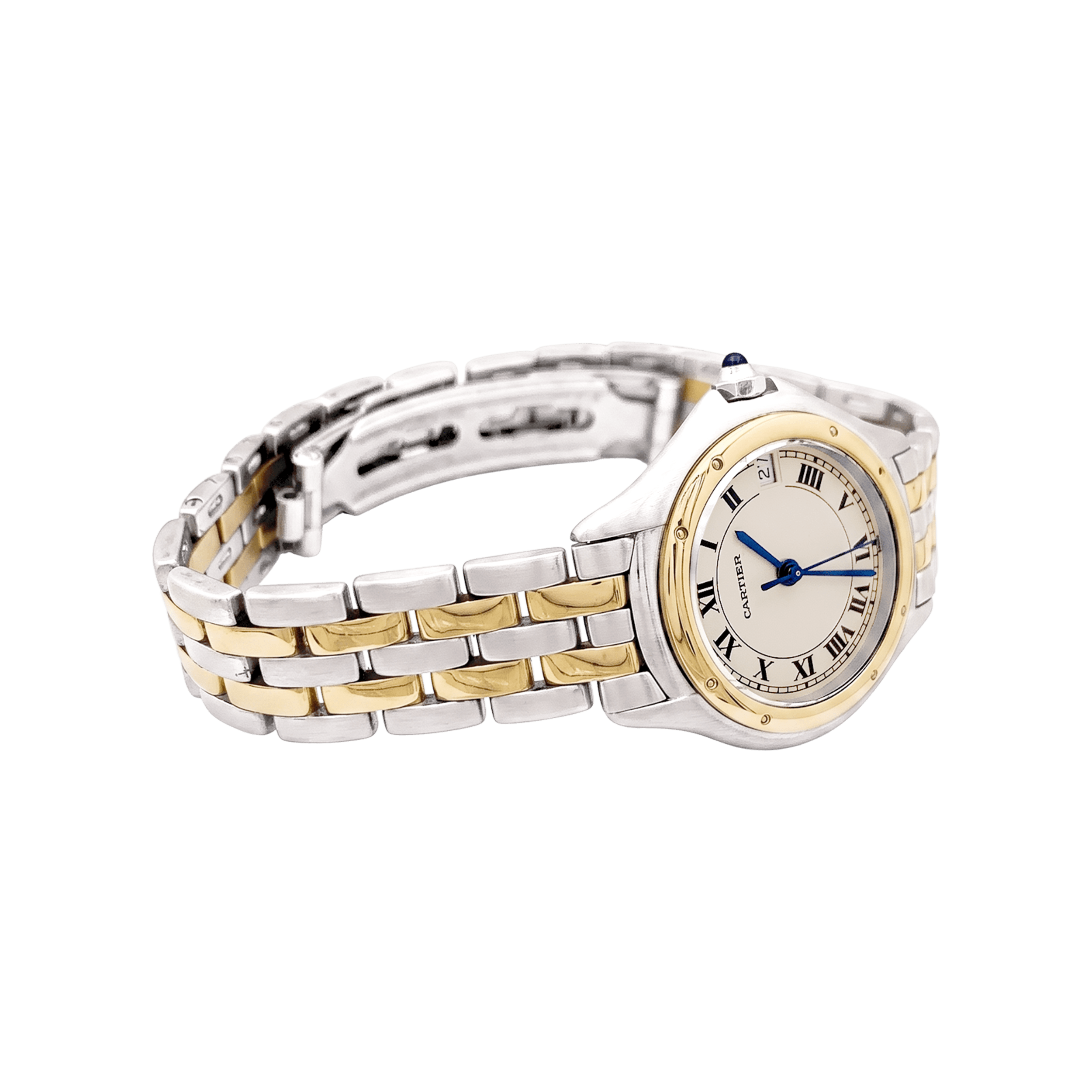 Montre Cartier "Panthère Cougar", or jaune et acier.