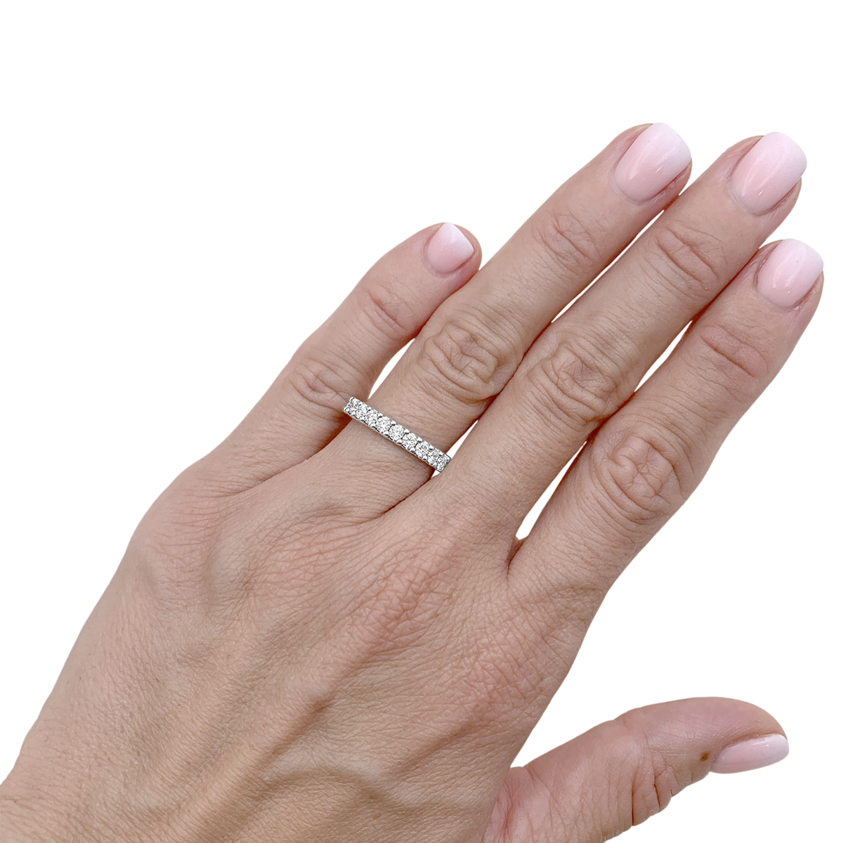 Alliance tour complet or blanc et diamants.