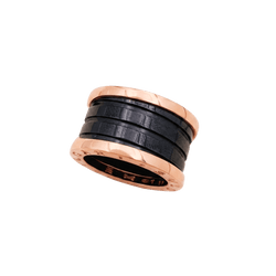 Bague Bulgari, "B.ZERO1" en or jaune et céramique noire.