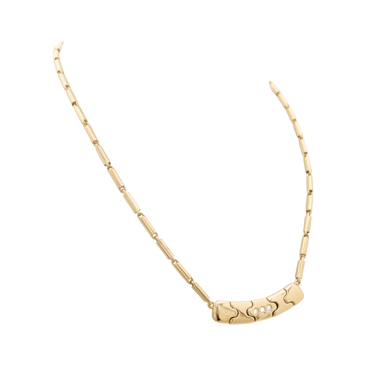 Collier O.P. Orlandini, or jaune, diamants.