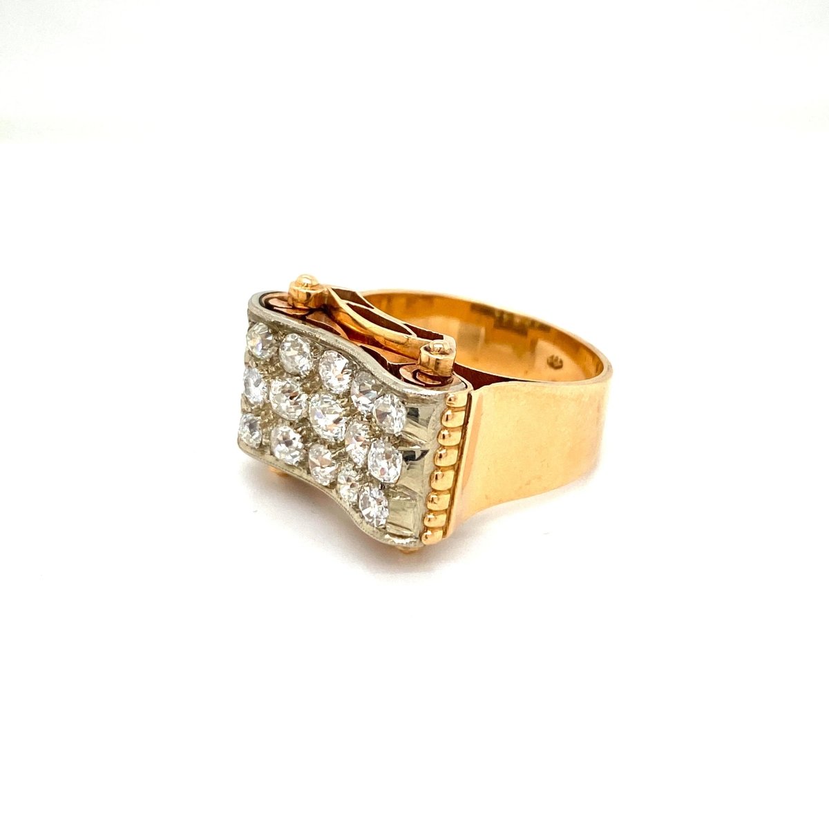 Retro 3,30 Carat Diamond Gold Cocktail Ring - Castafiore