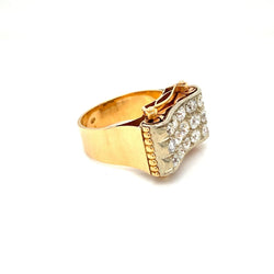 Retro 3,30 Carat Diamond Gold Cocktail Ring - Castafiore