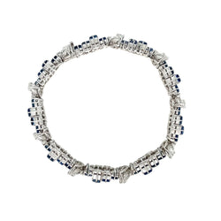 Retro Sapphire Diamond Link Bracelet - Castafiore