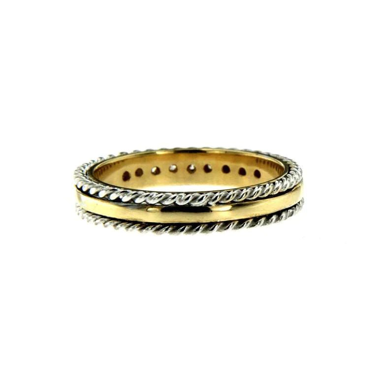 Rope Design Diamond Gold Band Ring - Castafiore