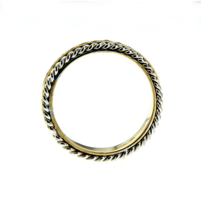 Rope Design Diamond Gold Band Ring - Castafiore