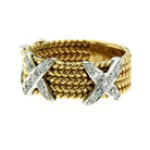 Rope Design Diamond Gold Band Ring - Castafiore