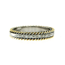 Rope Motif Diamond Gold Band Ring - Castafiore