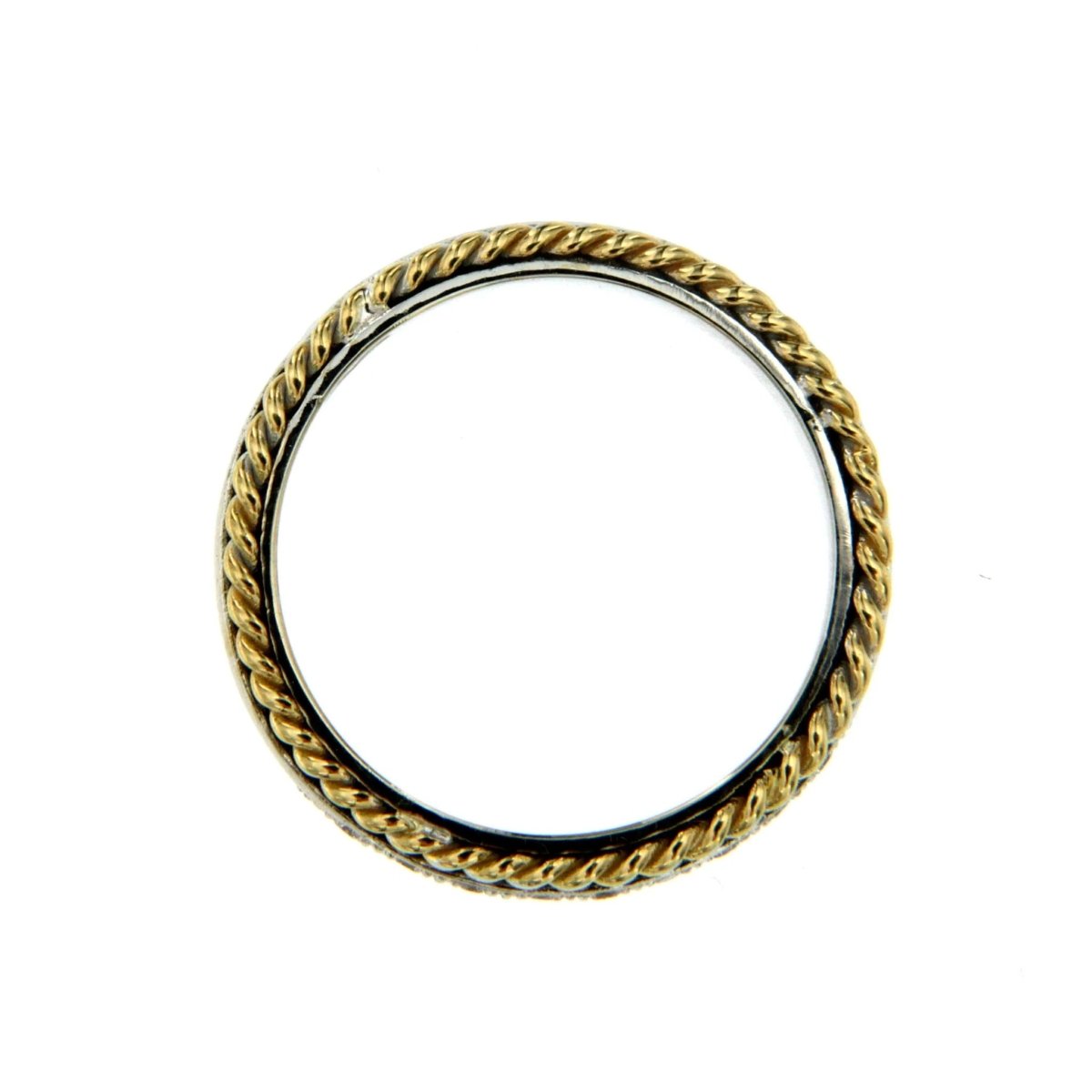 Rope Motif Diamond Gold Band Ring - Castafiore