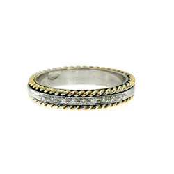 Rope Motif Diamond Gold Band Ring - Castafiore