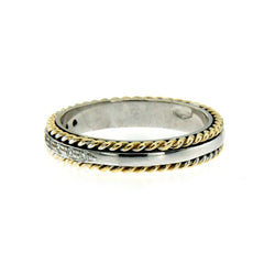 Rope Motif Diamond Gold Band Ring - Castafiore
