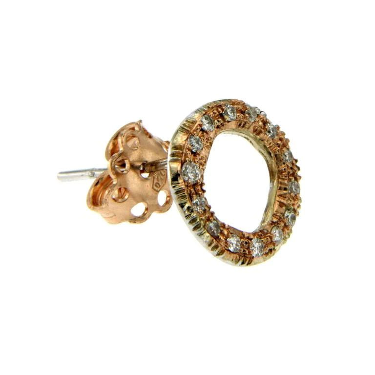 Rose Gold Circle Earrings - Castafiore