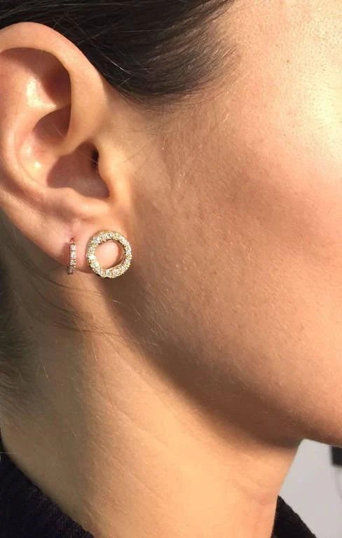 Rose Gold Circle Earrings - Castafiore