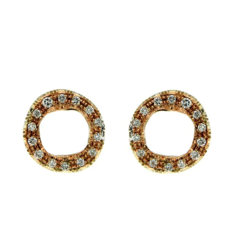 Rose Gold Circle Earrings - Castafiore