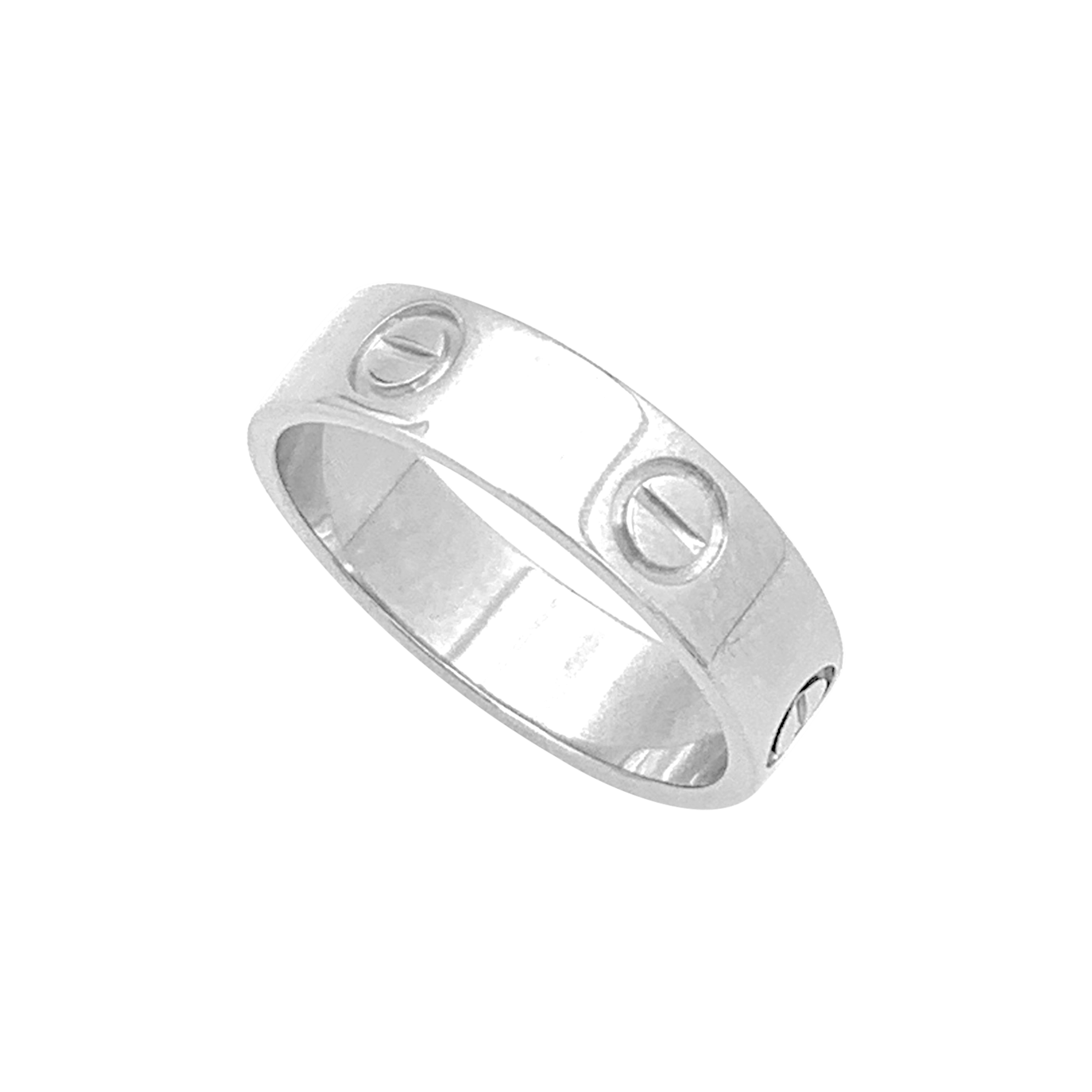 Bague Cartier "Love Classique", or blanc.