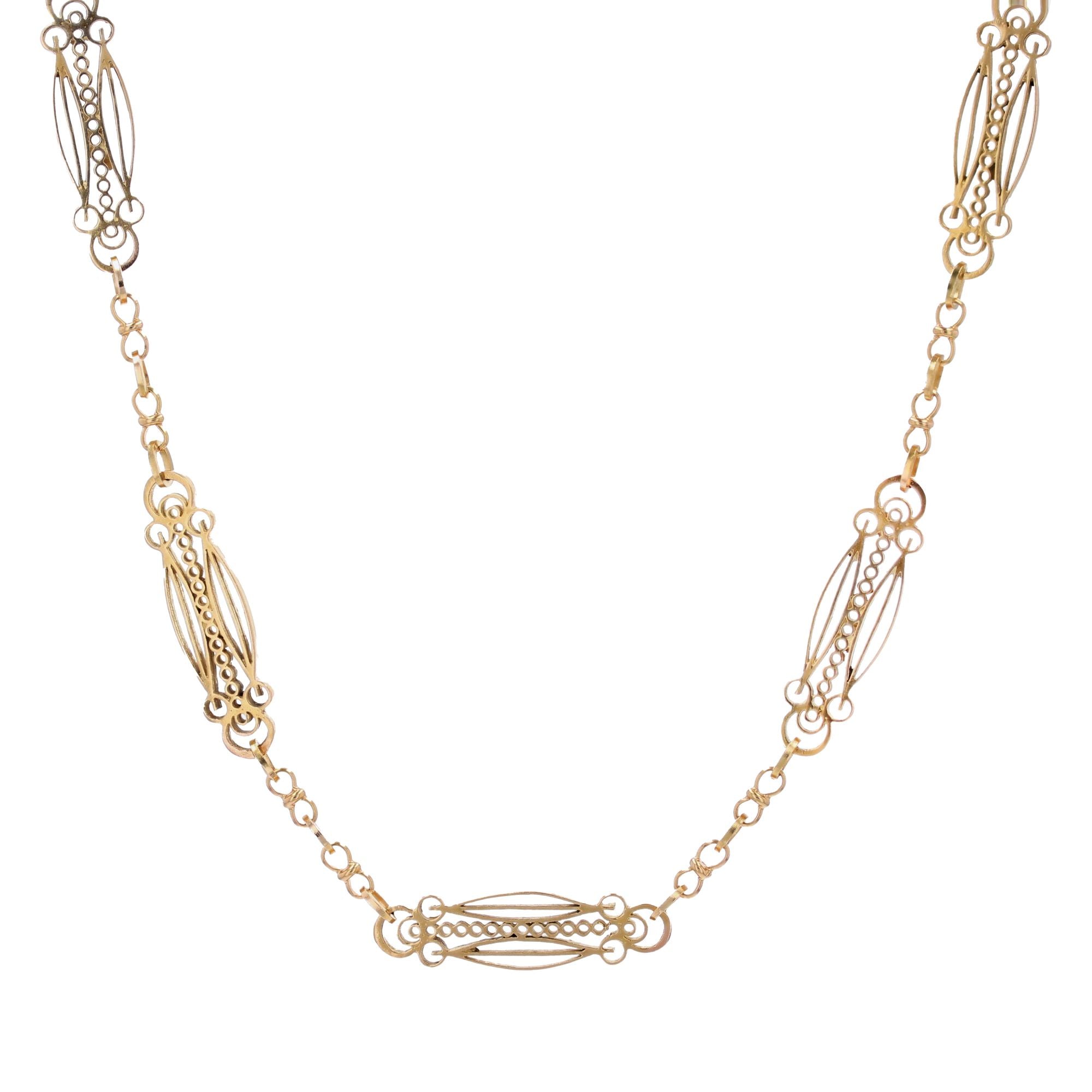 Sautoir ancien en or Art nouveau