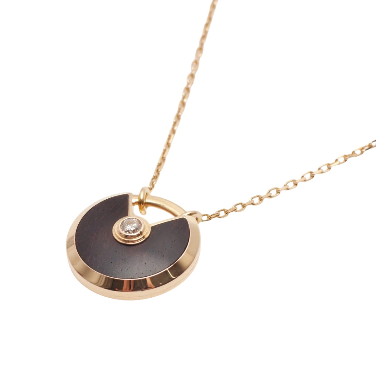 Sautoir Cartier Amulette PM en or rose et bois d'amourette - Castafiore