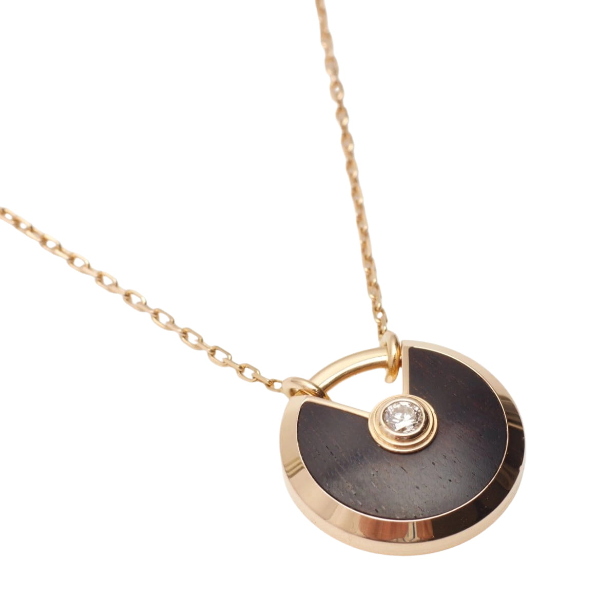 Sautoir Cartier Amulette PM en or rose et bois d'amourette - Castafiore