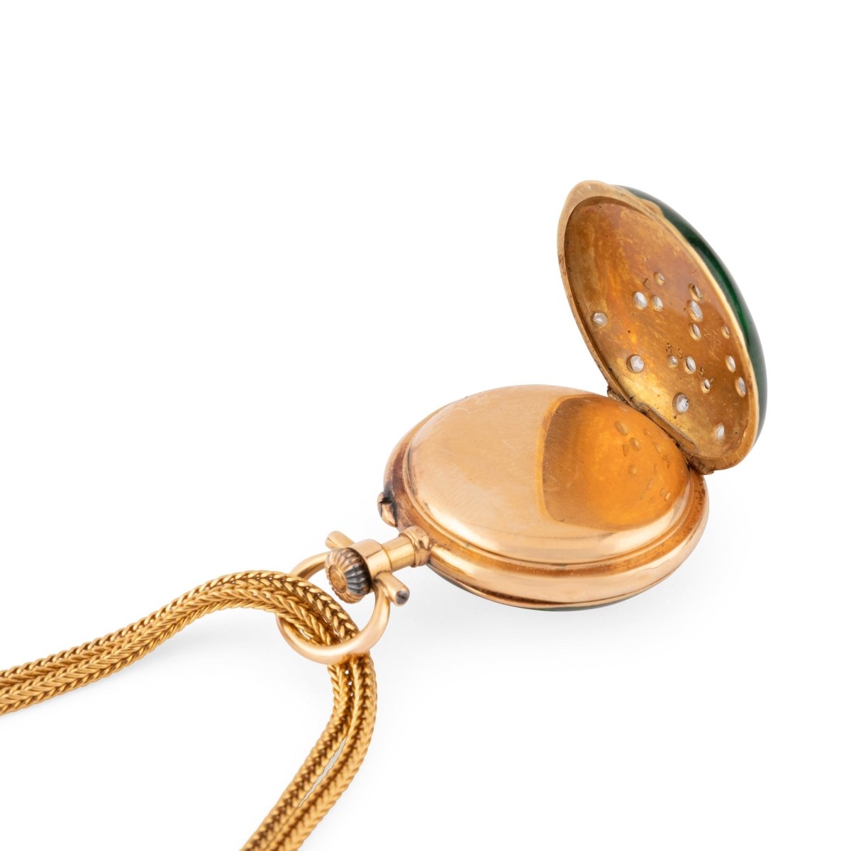 Sautoir en or jaune, émail et diamants - Castafiore