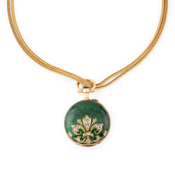 Sautoir en or jaune, émail et diamants - Castafiore