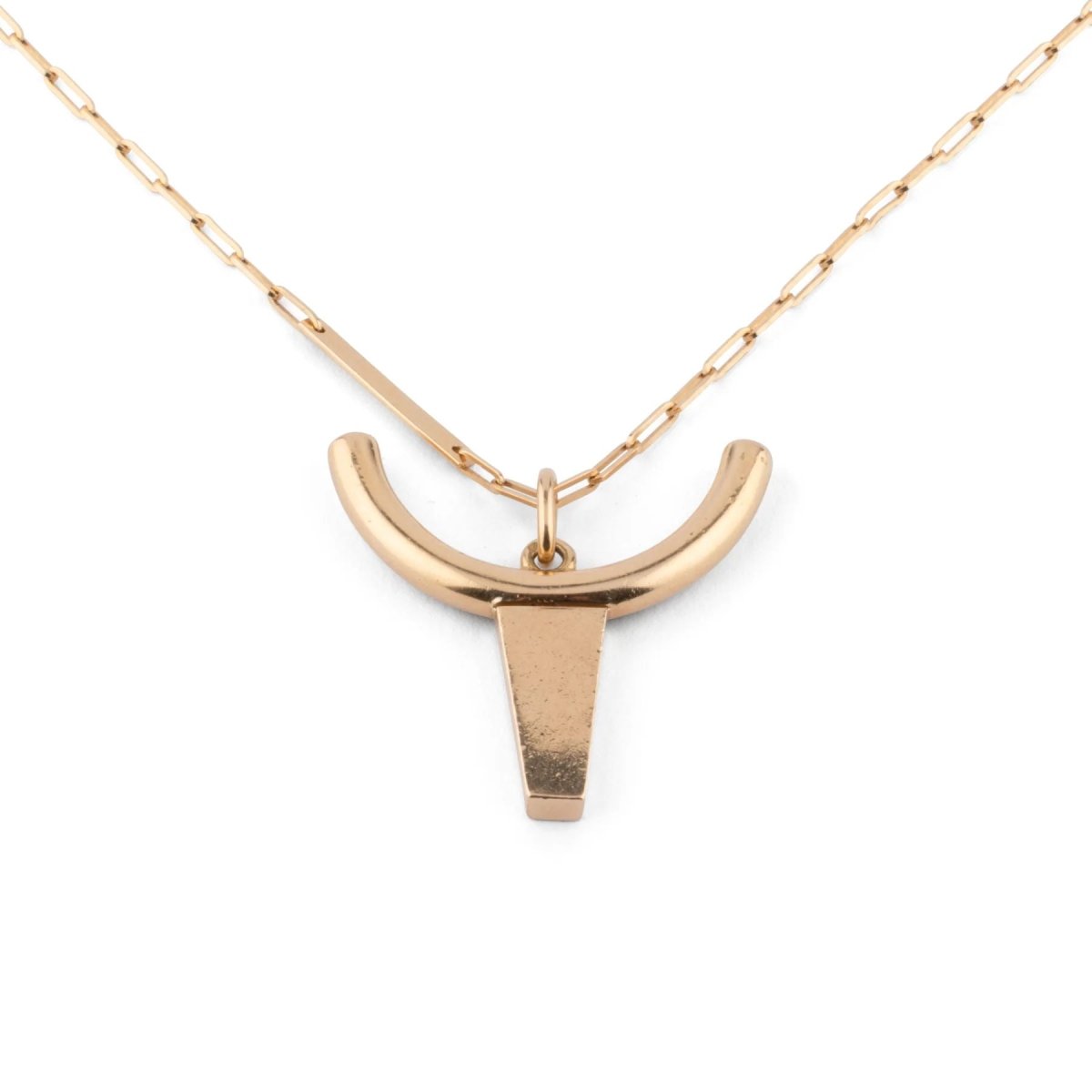 Sautoir en or jaune orné pendentif représentant une tête de taureau - Castafiore