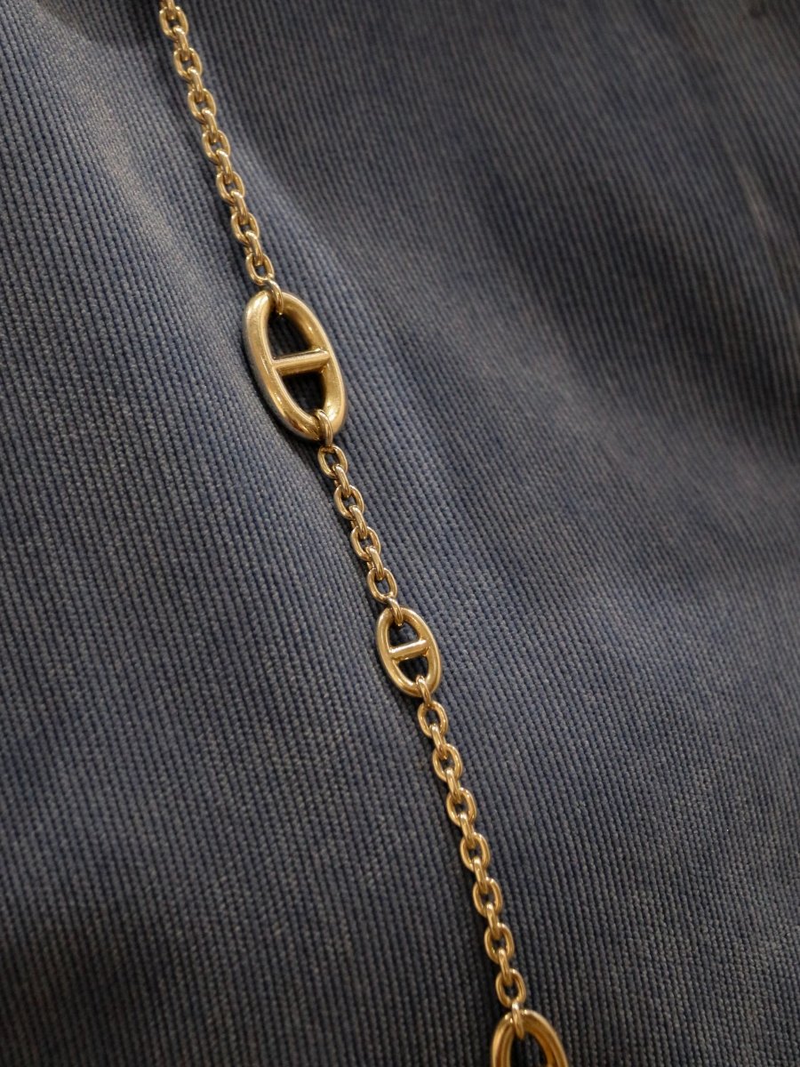 Sautoir Hermès vintage chaîne d’ancre, modèle farandole en argent - Castafiore