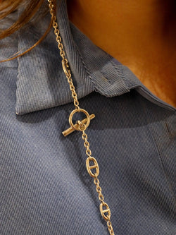 Sautoir Hermès vintage chaîne d’ancre, modèle farandole en argent - Castafiore