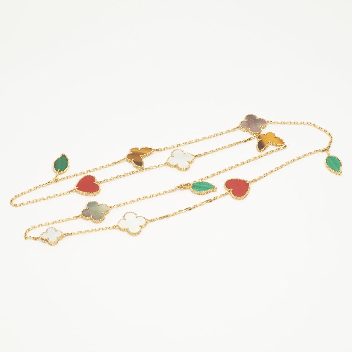 Sautoir Van Cleef & Arpels Lucky Alhambra 12 motifs en or jaune VCARD80100 - Castafiore
