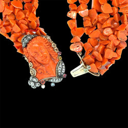 Sciacca - Collier victorien multibrins en corail - Castafiore