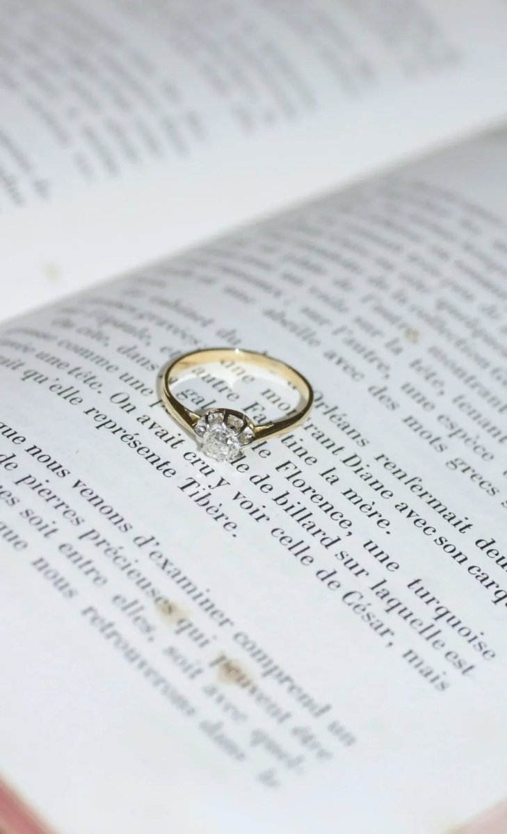 Solitaire Ancien Diamant 0,35Ct Or et Platine - Castafiore