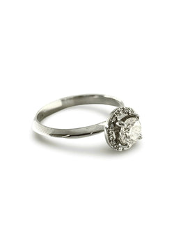 Solitaire bague or blanc et diamants 0,59 ct - Castafiore