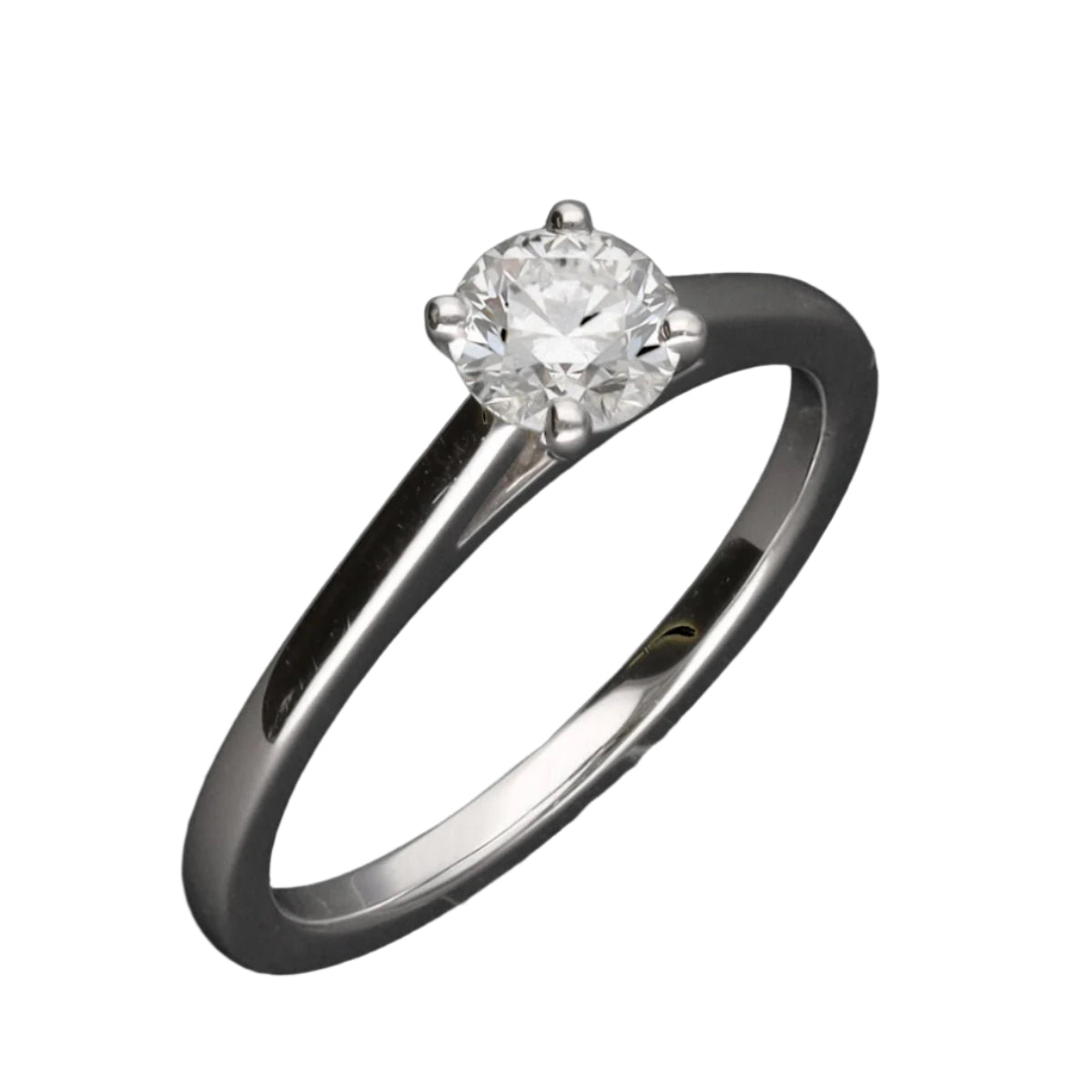Solitaire De Beers en Platine DB Classic avec diamant brillant de 0,40 Cts H - SI2 de 2016. Full set. taille 48. - Castafiore