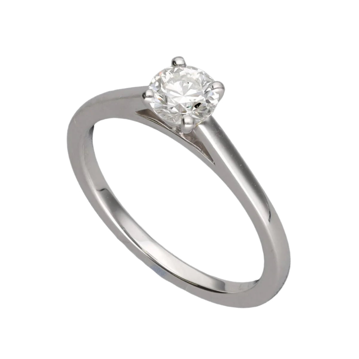 Solitaire De Beers en Platine DB Classic avec diamant brillant de 0,40 Cts H - SI2 de 2016. Full set. taille 48. - Castafiore