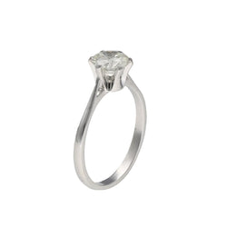 Solitaire Diamant – Or Gris 18k – Diamant 1,13 ct I-VS1 – Certificat HRD – Taille 57/58