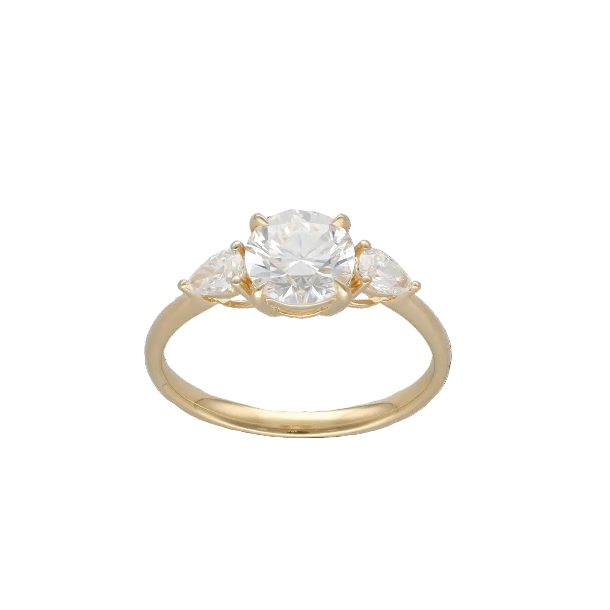 Solitaire Diamant – Or Jaune 18k – Diamant Central 1,17 ct D-VVS2 – Entourage 0,31 ct G-VS – Taille 53,5