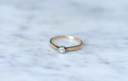 Solitaire diamant sur or rose et argent - Castafiore