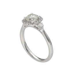 Solitaire Diamant taille Coussin de 0,94 Cts K - VS2. Platine. Taille 52. - Castafiore