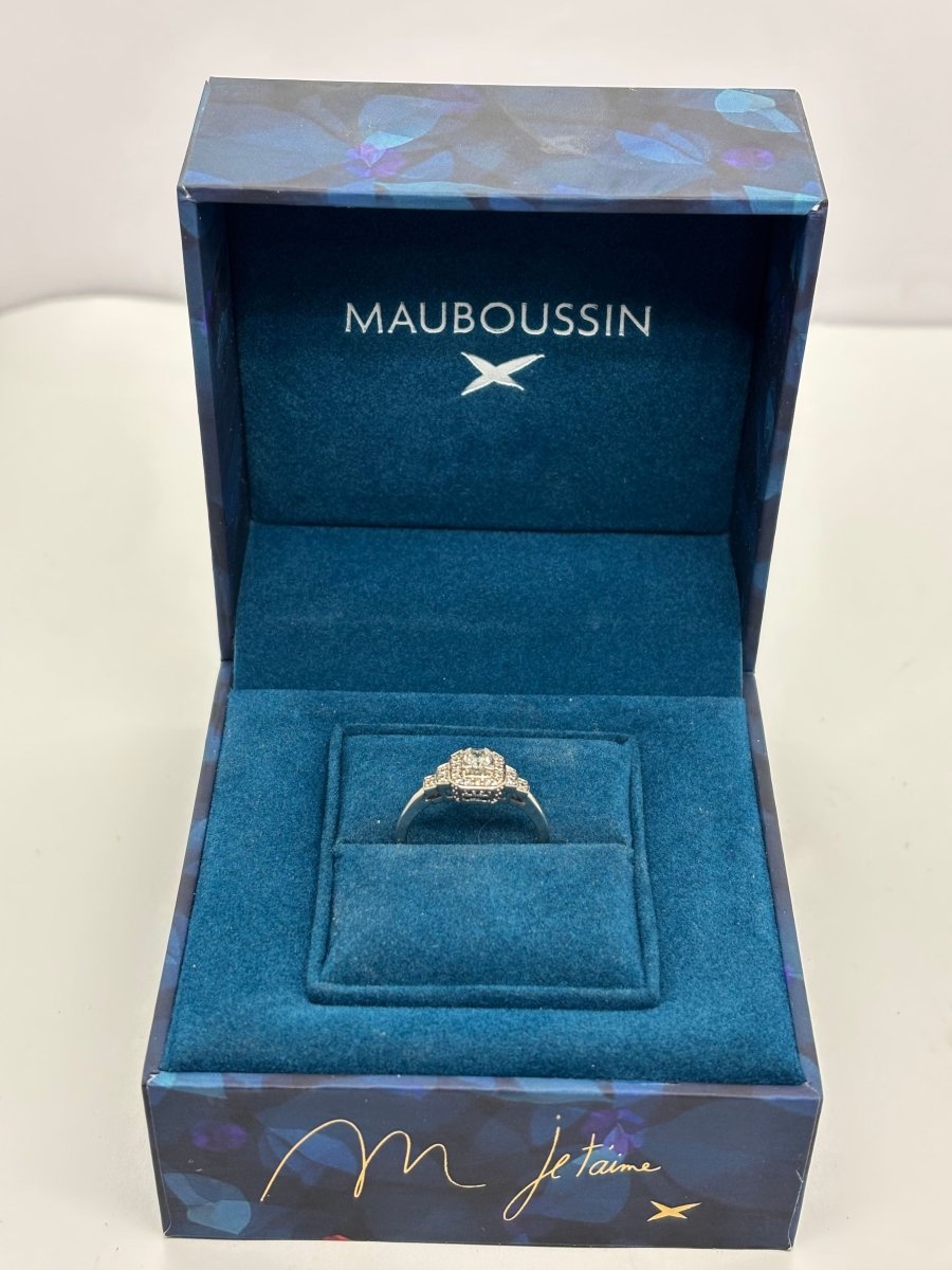 Solitaire Mauboussin Un Automne 1930 or blanc et diamants 0,40 ct - Castafiore