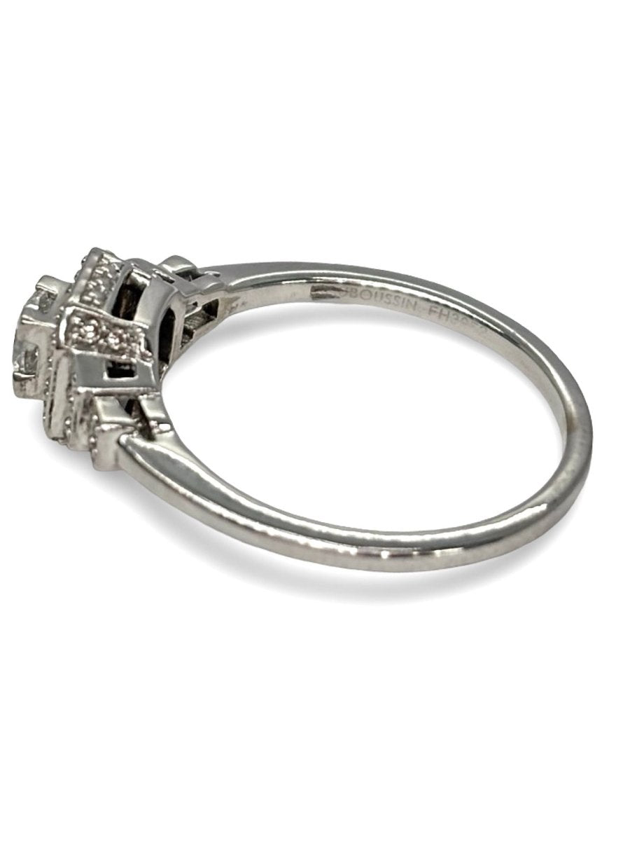 Solitaire Mauboussin Un Automne 1930 or blanc et diamants 0,40 ct - Castafiore