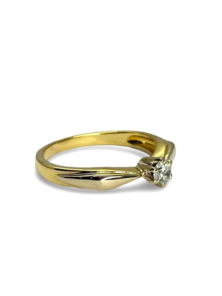 Solitaire or jaune et diamant 0,20 ct - Castafiore
