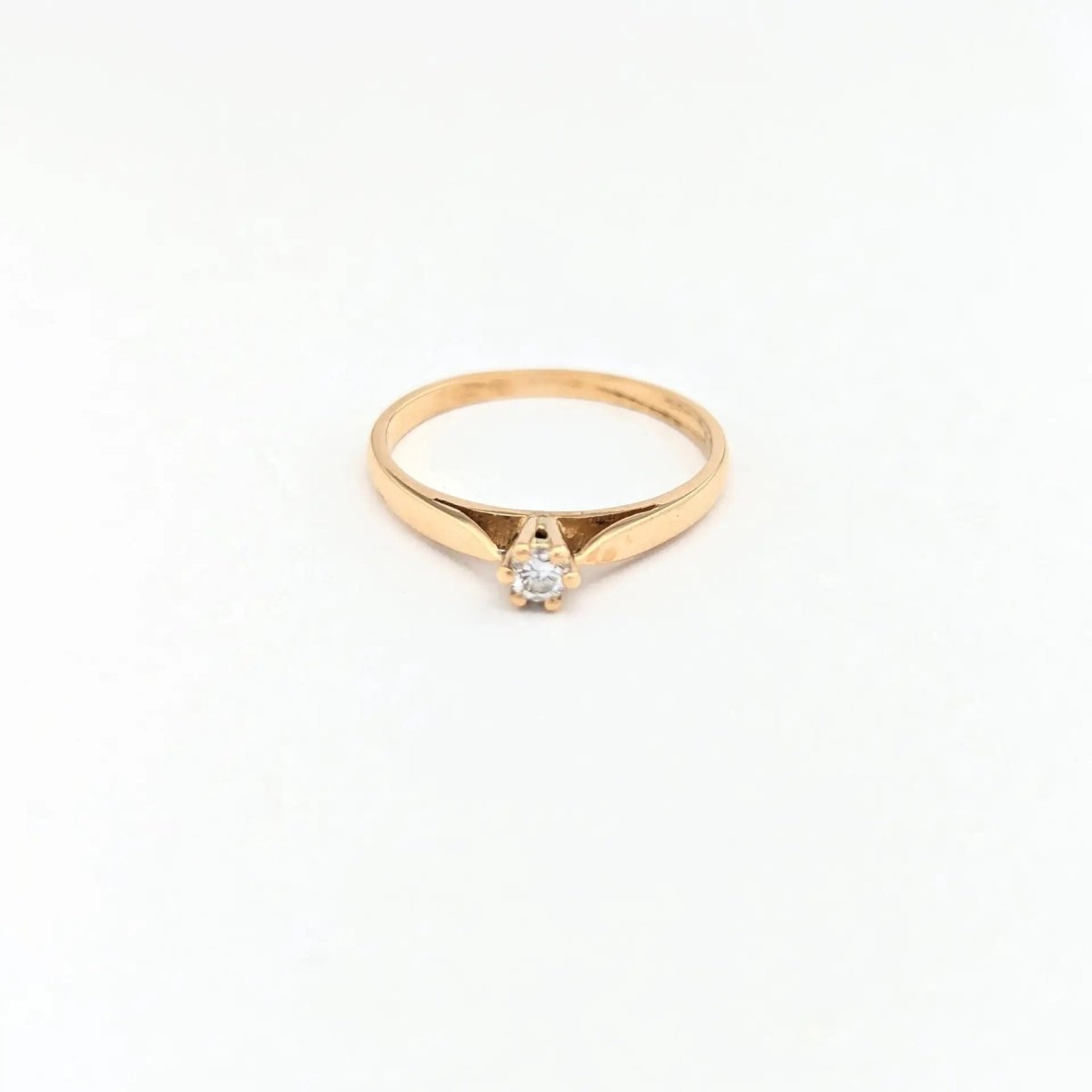 Solitaire or jaune et diamant - Castafiore