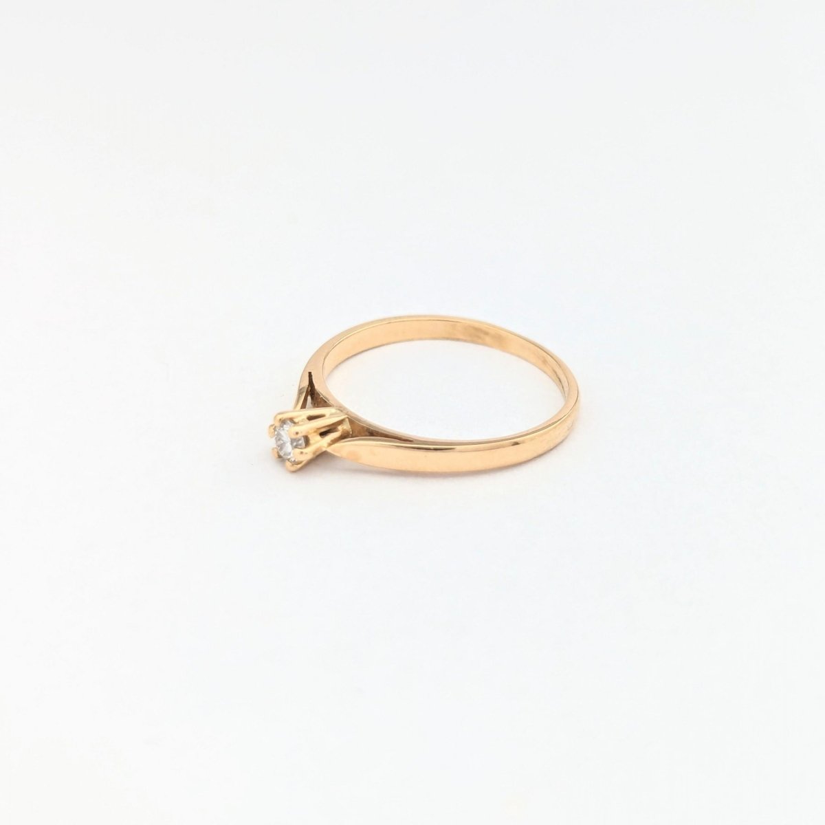 Solitaire or jaune et diamant - Castafiore